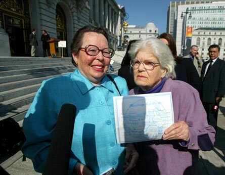 Phyllis Lyon and Del Martin - First Gay Marriage in California