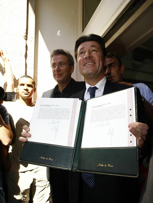 Christian Estrosi Mayor Nice with Birth Certificate