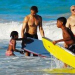 Barack Obama Shirtless on a Beach Picture