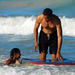 Pictures of Barack Obama Shirtless in the Sea