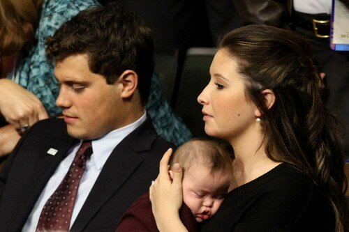 Bristol Palin Holds Trig Palin Next to Levi Johnston