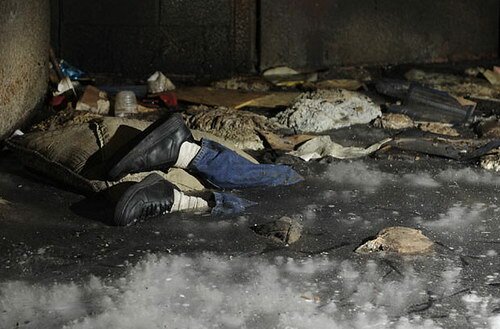 Frozen Man Encased in Ice in Detroit’s Roosevelt Warehouse