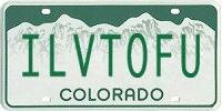 Tofu License Plate ILVTOFU Rejected for Double Meaning