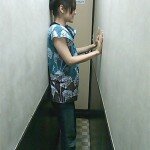 Young Japanese Girl Demonstrates How Narrow the Toilet Is