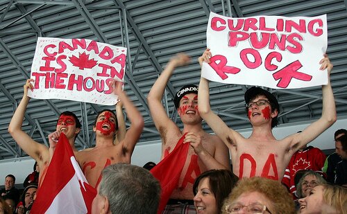 Crazy Canadian Curling Fans at Vancouver Olympic Games 2010