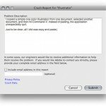 Funny Adobe Crash Report Photo - Illustrator Quit During Pasting on a Mac