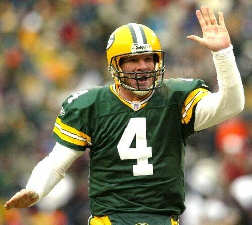 Brett Favre Hit in the Nuts with a Football