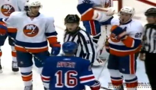 James Wisniewski Makes Blow Me Gesture at Sean Avery