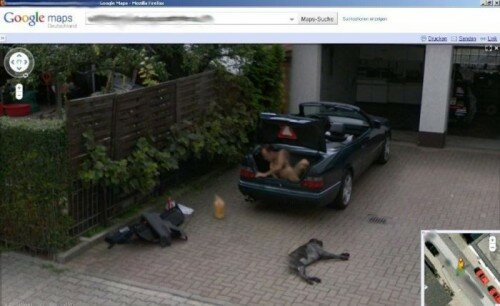 Naked Men Getting Out of Car Trunk in Google Street View Germany