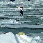 The Oh Shit Moment Photo of Parachutist Falling on a Polar Bear