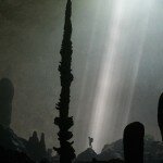Light Beams Uncover Huge Stalagmites on the Floor of Hang Lo