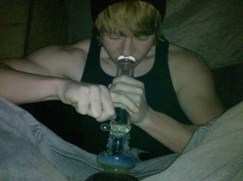 Rupert Grint Smoking Marijuana from a Bong