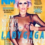 Lady Gaga in See Through Outfit on the Cover NME Holds Her Naked Pussy