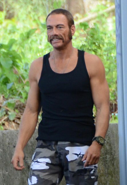 Jean Claude van Damme with Strange Mustache and Sideburns